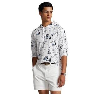 POLO Ralph Lauren Men's L Tropical Print Jersey Hooded T-Shirt Cotton Beach AOP